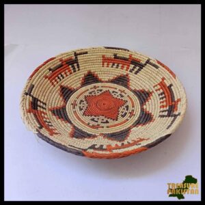 Cane Flat Basket (H-5cm X D-34cm) Design 4