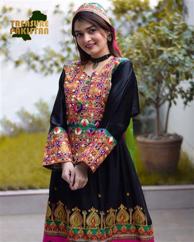 Pathani frock clearance black