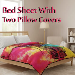 Block Print Bed Sheet (Size:W-215 X H-220)cm