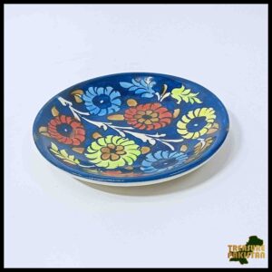 Blue Pottery Plate Size:(D-11 cm) Design 6