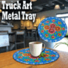 Truck Art Metal Tray (Size: D- 30.5 cm) - Image 2