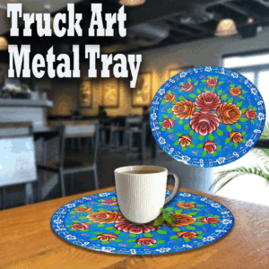 Truck Art Metal Tray (Size: D- 30.5 cm)