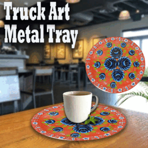 Truck Art Metal Tray (Size: D- 30.5 cm)