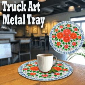 Truck Art Metal Tray (Size: D- 30.5 cm)