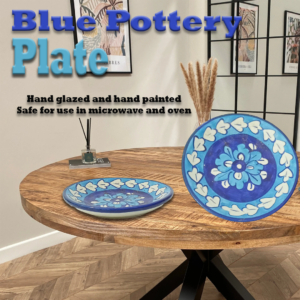 Blue Pottery Plate Size:(D-11 cm) Design 1