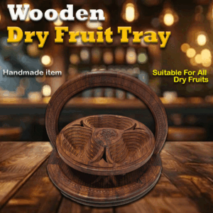 Wooden Dry Fruit Tray Size:(D-29cm)