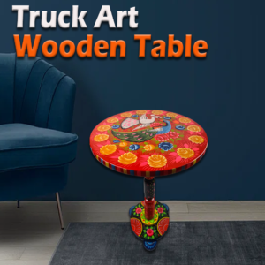 Truck Art Wooden Table (D-40 cm | H:50 cm)