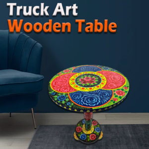 Truck Art Wooden Table (D-40 cm | H:50 cm)