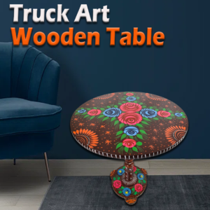 Truck Art Wooden Table (D-44.45 cm | H:50.8 cm)