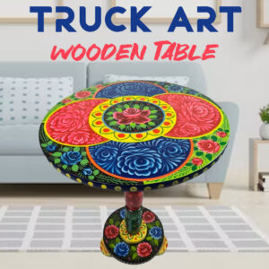 Truck Art Wooden Table (D-40 cm | H:50 cm)