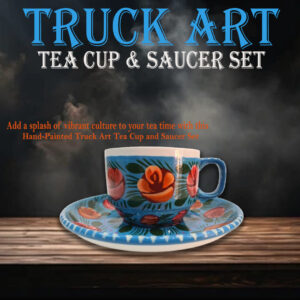 Hand-Painted Truck Art Tea Cup and Saucer Set