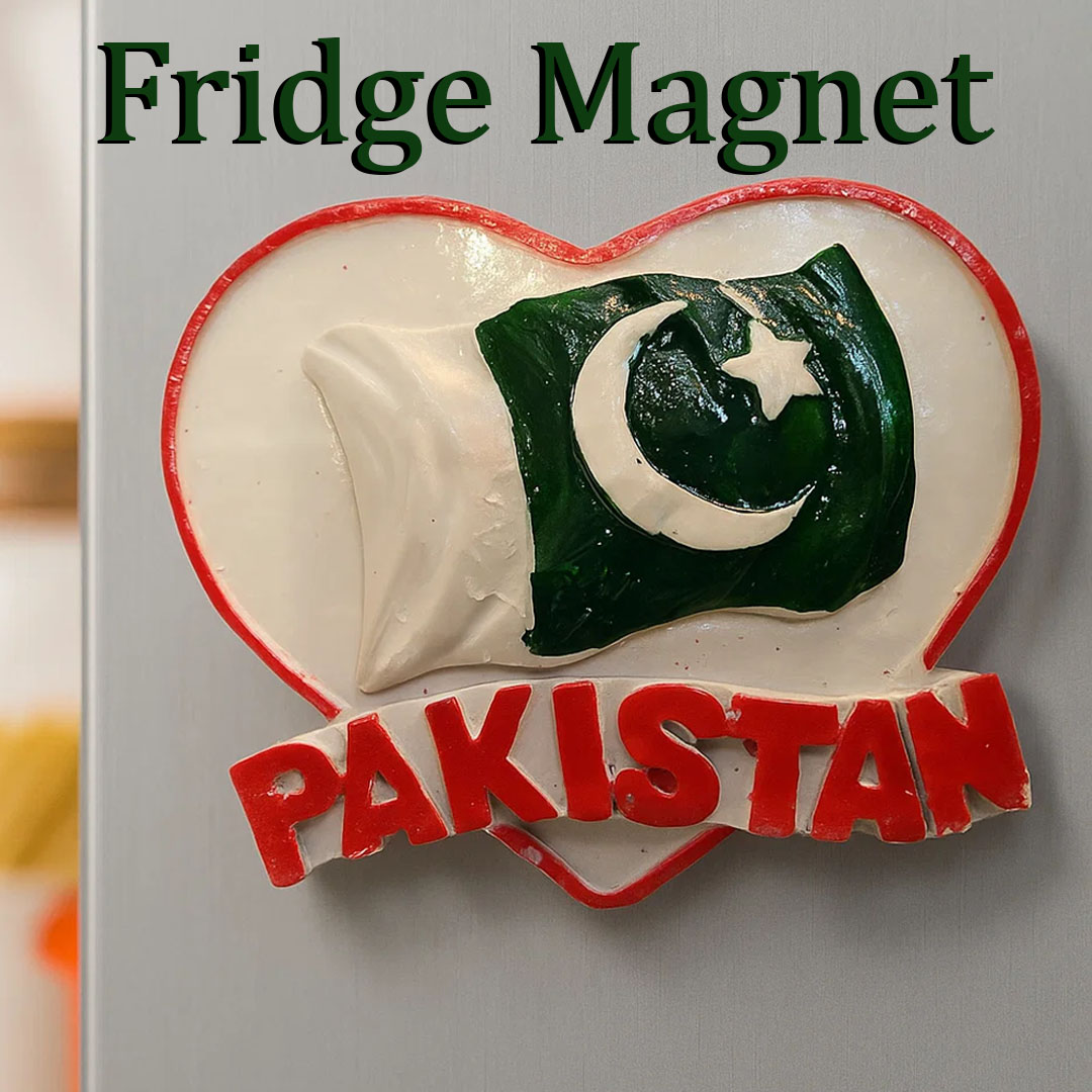 Fridge Magnet/Patriotic Pride: Heart-Shaped Pakistani Flag Magnet