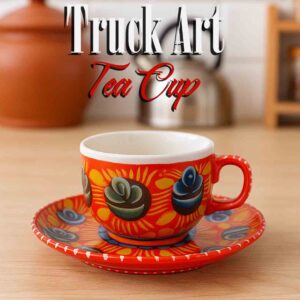 Hand-Painted Truck Art Tea Cup and Saucer Set