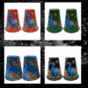 Truck Art Glass/Pakistani Hand painted Glass (2 Piece Set) (Size: H:11cmXD:9cm) - Image 3