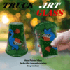 Truck Art Glass/Pakistani Hand painted Glass (2 Piece Set) (Size: H:11cmXD:9cm) - Image 2