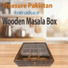 Handcrafted Wooden Masala Box with Glass Lid - Image 2