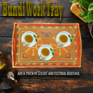 Bundi Work Tray/Pakistani Hand Painted Tray/Homedeccor (Size: L: 45cm, W: 30cm)