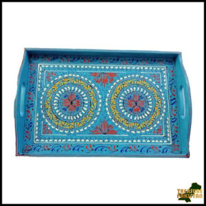 Bundi Work Tray/Pakistani Hand Painted Tray/Homedeccor (Size: L: 45cm, W: 30cm)