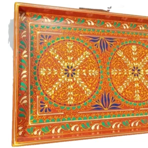 Bundi Work Tray/Pakistani Hand Painted Tray/Homedeccor (Size: L: 45cm, W: 30cm)