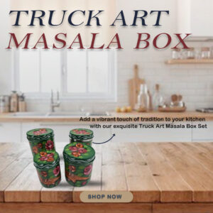 Authentic Pakistani Truck Art Masala Box Set – Colorful Spice Storage