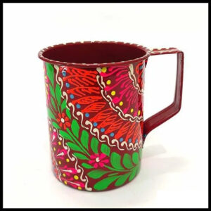 Vibrant Hand-Painted Truck Art Mug – Traditional Pakistani Chamakpatti Design – Unique Artisan Gift