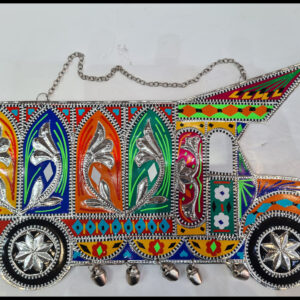 Metal Truck Wall Hanging – Hand-Painted Pakistani Truck Art – Bright Chamakpatti Décor for Household and Workplace