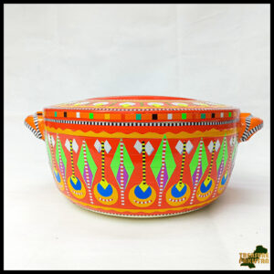 Colorful Hand-Painted Pakistani Chamakpatti Hotpot | Traditional Art Decor for Kitchen