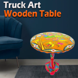 Truck Art Wooden Table (D-45.72 cm | H:53.34 cm)