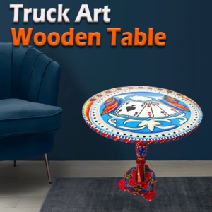 Truck Art Wooden Table (D-45.72 cm | H:53.34 cm)