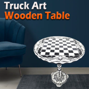 Truck Art Wooden Table (D-45.72 cm | H:53.34 cm)