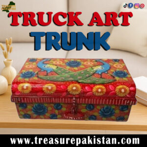Truck Art Trunk – Handcrafted Storage Chest (39x18x25 cm) with Traditional Pakistani Design