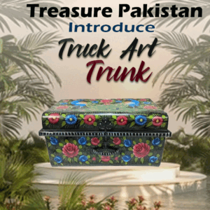 Truck Art Trunk – Handcrafted Storage Chest (39x18x25 cm) with Traditional Pakistani Design