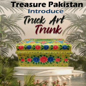 Truck Art Trunk – Handcrafted Storage Chest (39x18x25 cm) with Traditional Pakistani Design