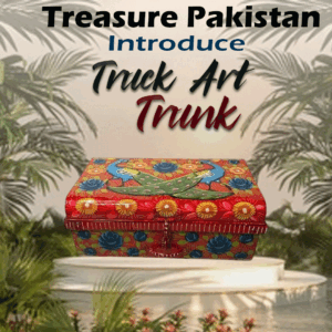 Truck Art Trunk – Handcrafted Storage Chest (39x18x25 cm) with Traditional Pakistani Design