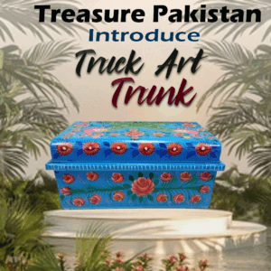 Truck Art Trunk – Handcrafted Storage Chest (39x18x25 cm) with Traditional Pakistani Design