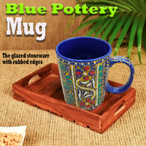 Blue Pottery Mug Size: (D-8cm, H-10.5cm)