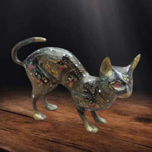 Handmade Brass Cat (15 cm)