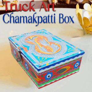 Chamakpatti Box: Real Truck Art Design for Storage and Decoration (W-20, H-14 cm)