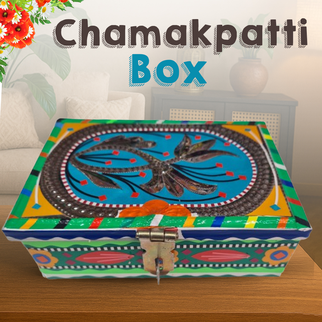 Chamakpatti Box: Real Truck Art Design for Storage and Decoration (W-16, H-11 cm)