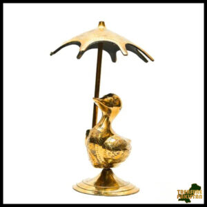 Brass Duck With Umbrella (Size:15 cm)