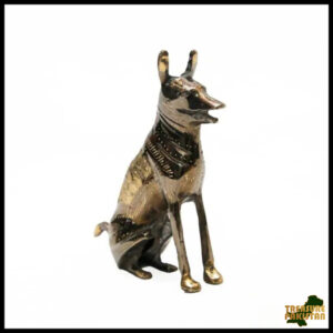 Handmade Brass Dog Figurine (15cm) – Unique Home Decor & Collectible Craft