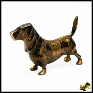 Handmade Brass Dog Figurine (15cm) – Unique Home Decor & Collectible Craft