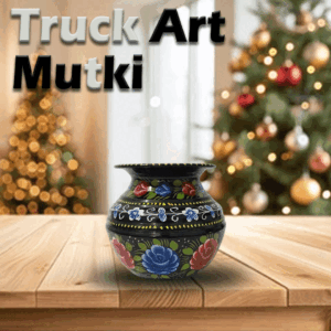 Truck Art Mutki – Hand-Painted Decorative Pot (16.5cm) | Traditional Pakistani Art for Home Décor & Gifts