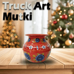 Truck Art Mutki – Hand-Painted Decorative Pot (16.5cm) | Traditional Pakistani Art for Home Décor & Gifts