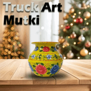 Truck Art Mutki – Hand-Painted Decorative Pot (16.5cm) | Traditional Pakistani Art for Home Décor & Gifts