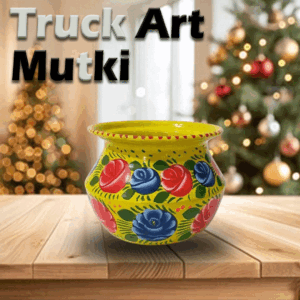 Truck Art Mutki – Hand-Painted Decorative Pot (11.5cm) | Traditional Pakistani Art for Home Décor & Gifts