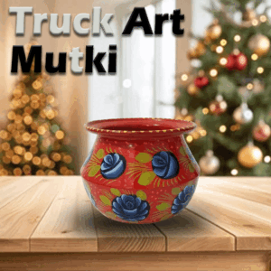 Truck Art Mutki – Hand-Painted Decorative Pot (11.5cm) | Traditional Pakistani Art for Home Décor & Gifts