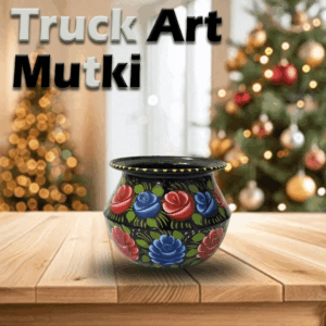 Truck Art Mutki – Hand-Painted Decorative Pot (11.5cm) | Traditional Pakistani Art for Home Décor & Gifts