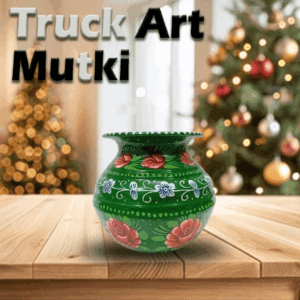 Truck Art Mutki – Hand-Painted Decorative Pot (16.5cm) | Traditional Pakistani Art for Home Décor & Gifts