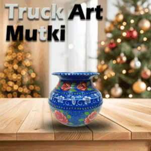 Truck Art Mutki – Hand-Painted Decorative Pot (16.5cm) | Traditional Pakistani Art for Home Décor & Gifts